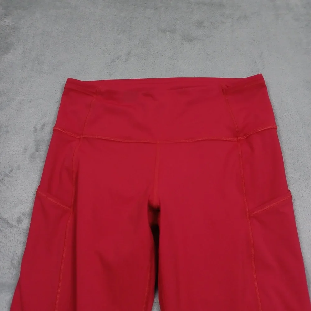 Lululemon Leggings Womens 8 Red Activewear Casual Pull On Pocket